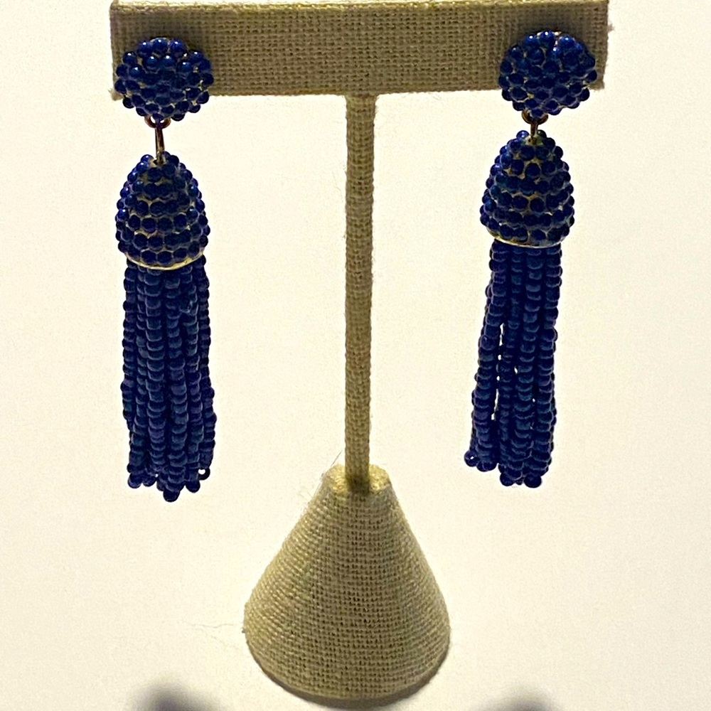Beaded Tassel Bangle Earrings